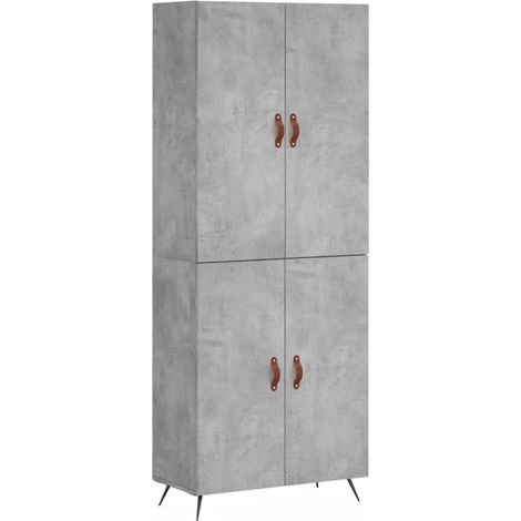 Maison Exclusive - Buffet haut Gris béton 69,5x34x180 cm Bois d'ingénierie (1/5)