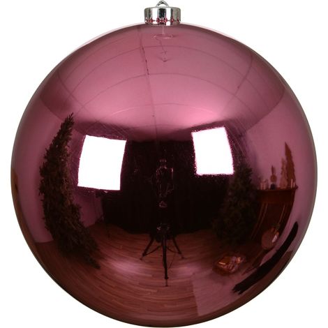 pallina di natale infrangibile lucida D 20 cm rosa tenue Peraga Christmas