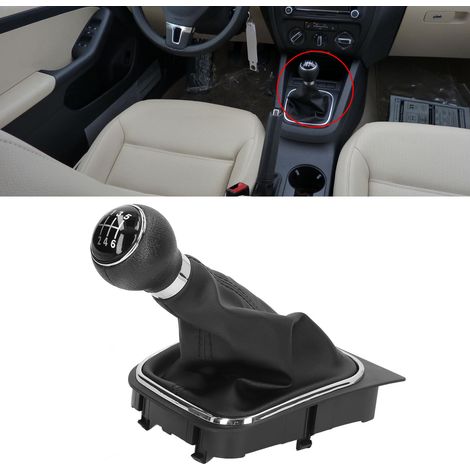 Cache anti-poussière intégré pour levier de vitesses Volkswagen Golf 6 Jetta A5 (6 vitesses), noir (1/5)