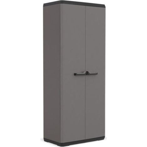 Armoire de rangement utilitaire Più - KETER - 3 tablettes réglables - Gris anthracite et noir (1/5)