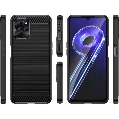 Coque en carbone pour Realme 10 5G / Realme 9i 5G, en silicone souple noir. (1/5)