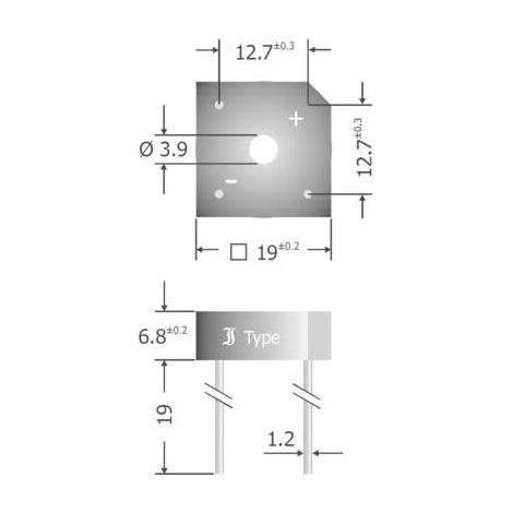 Diotec KBPC808 Pont redresseur KBPC 800 V 8 A Monophasé (1/2)