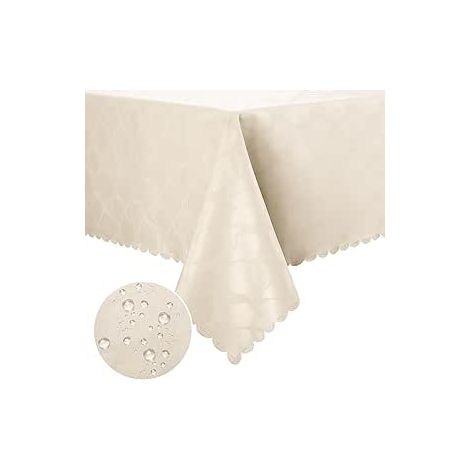 Nappe ronde, lavable, imperméable, 350 g/m², 100 x 140 cm, couleur beige