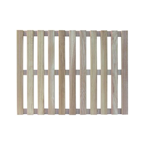 Plateforme pour receveur de douche rectangulaire en bois de pin naturel massif 55 x 68 x 3 cm avec pieds antide'rapants pour jardin exte'rieur