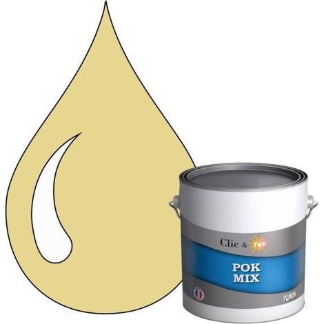 Peinture d'Accroche et Finition 2 en 1 - POK - Jaune - Acrylique Satinée - 3L - RAL 1015 (1/4)