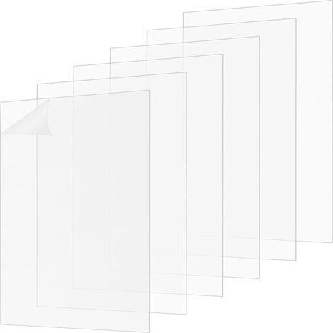Lot de 6 plaques acryliques transparentes de 2 mm - Format A3 - 42 x 29 cm - Pour travaux manuels, cadres photo, projets de bricolage, peinture, présentation (1/5)