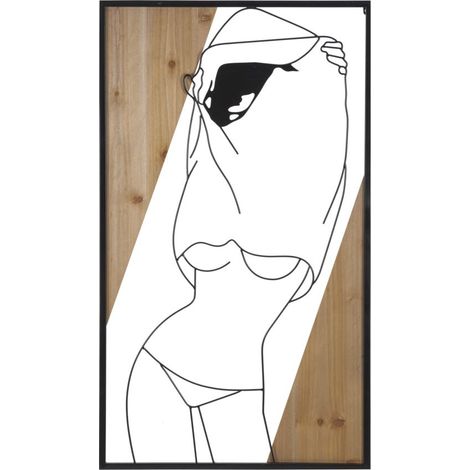 Bande murale -B- Fer et bois 50 x 2 x 90 cm (1/5)