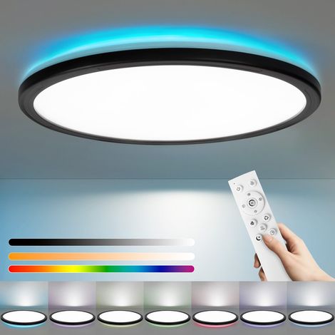 GBLY Deckenlampe LED Deckenleuchte Flach - Schlafzimmerlampe 30CM Badezimmerlampe 23W Küchenlampe Schlafzimmer Rhombenplatte Schwarz Deckenbeleuchtung Flurlampe Badlampe 3000K-6500K für Küche Flur