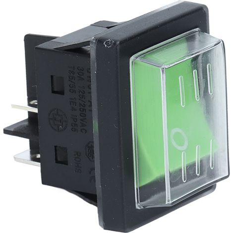 Interrupteur à impulsion 4 broches, bouton vert compact, réponse rapide, remplacement facile, durable et pratique pour instruments. (1/5)