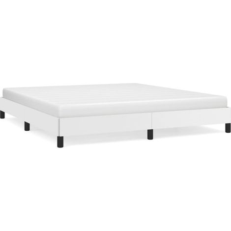 vidaXL Bettgestell Weiß 160x200 cm Kunstleder