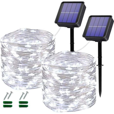 Outdoor Solar String Lights, 12m, 100 LED Solar String Lights, 8 Modes, Waterproof Copper Wire Decorative Lights for Garden, Wedding, Party, Patio, Bedroom