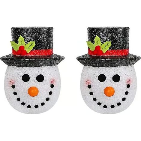 Lot de 2 cache-guirlandes de Noël pour porche, cache-guirlandes bonhomme de neige de 30 cm (1/4)