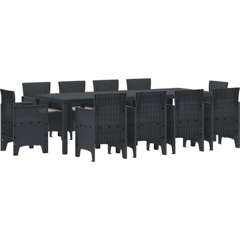 Maison Exclusive - Set da Pranzo per Giardino 11 pz Antracite Polipropilene (1/5)