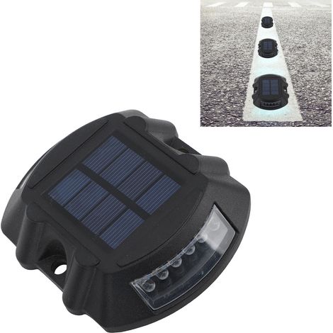 Lámpara solar impermeable IP68 para muelles, fabricada en aleación de aluminio, con LED brillante para muelles/calles, para uso exterior, luz roja. (1/5)
