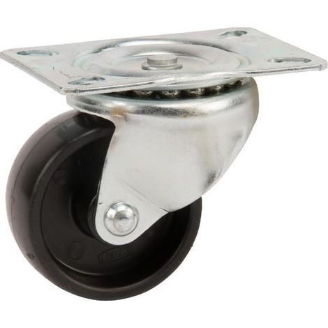 Roulettes en matière synthétique à platine de fixation TENTE 3430POO065P609570 (1/4)