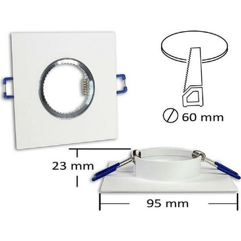 Support De Spot Encastré Carré Gu10 Support De Spot P9 Blanc