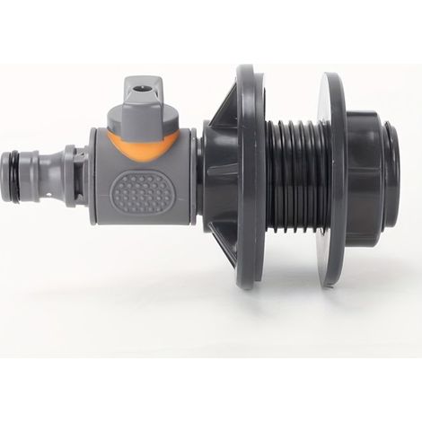 Kit d'adaptateurs 2 pièces PVC/IBC — Connecteur durable pour réservoir de stockage d'eau avec vanne (Filetage mâle DN15 1/2 pouce) (1/5)