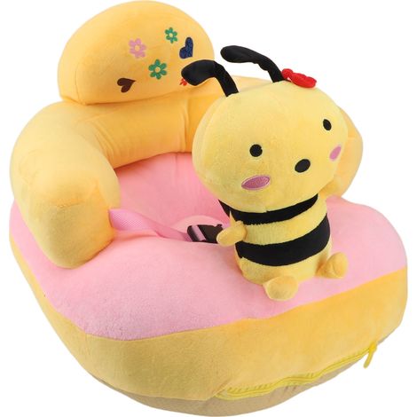 Canapé-lit bébé avec support anti-basculement, lumineux et doux, en peluche, idéal pour apprendre à s'asseoir à l'intérieur. (1/5)