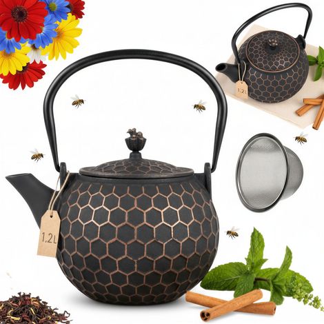 INFUSORE PER TÈ ED ERBE AROMATICHE KETTLE BEE IN GHISA DA 1,2 L IN GHISA (1/5)