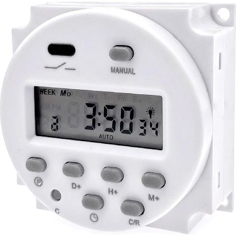 Digital Programmable LCD Timer DC 12V Input 200V AC-250V AC Output 16A Single Pole Single Jet Timer CN101A (1/5)