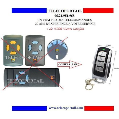 TELECOMMANDE COPIEUSE HORMANN TUBAUTO HS1 HS2 HS4 HSM2 HSM4 HSD2 HSP4 868 Mhz - ATTENTION NE COPIE PAS LE MODELE HORMANN TYPE BS (1/4)