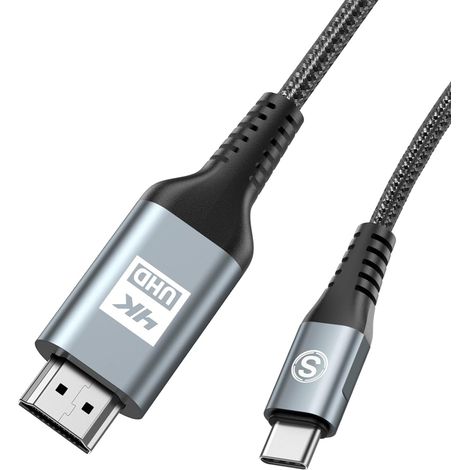 4K Câble USB C vers HDMI 1.5M, Câble USB Type C vers HDMI,Thunderbolt 3/4/5 Compatible avec i Phone 17 16 15 Pro/Max,Galaxy S26/S25/S24/S23/S22/S21/S20,MacBook/Air,iPad Air,iPad Pro,iMac,XPS (1/5)