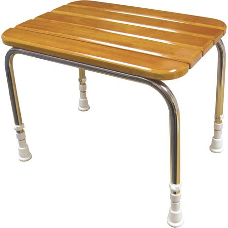 AKW Wooden Freestanding Shower Stool 555mm x 372mm