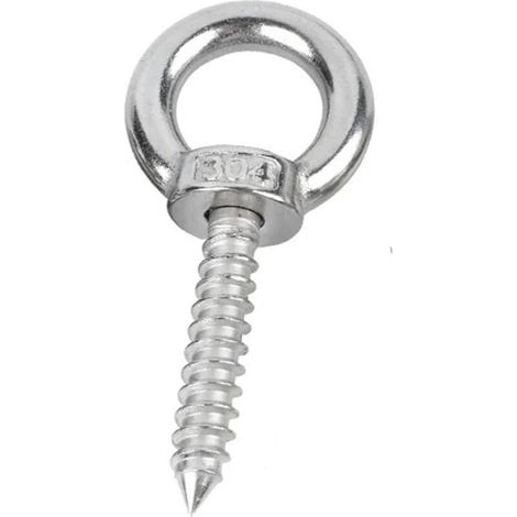 Boulons à œil de levage en acier inoxydable 304, M4, M5, M6, M8, M10, M12, crochets à anneau rond, vis à bois autotaraudeuses, écrou à œil, vis autotaraudeuse(M4 x 30mm 2 Pcs) (1/5)