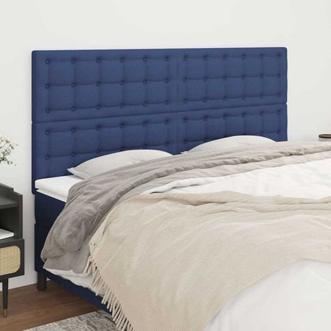 Tête de lit Bleu 160x5x118/128 cm Tissu (1/5)