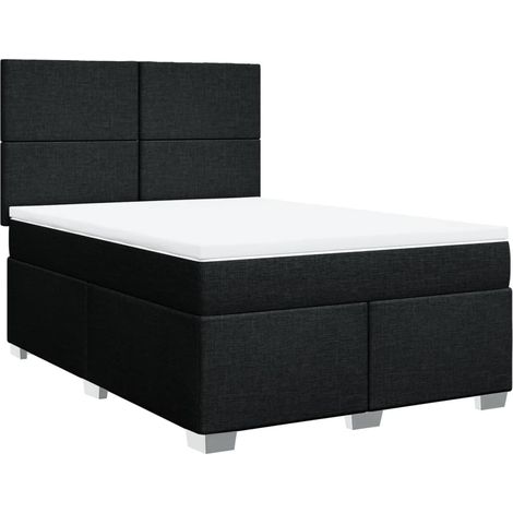 Maison Exclusive - Boxspringbett mit Matratze Schwarz 140x200 cm (1/5)