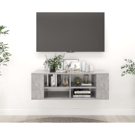vidaXL Mobile TV Parete Grigio Cemento 102x35x35 cm Legno Multistrato (1/5)