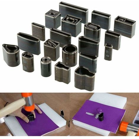 39Pcs Kit Outils de Coupe Cuir Poinçon à Main Découpeur Bricolage DIY pour Téléphone Portable Cutter Punch en Cuir pour Maroquinerie Artisanat avec Boîte