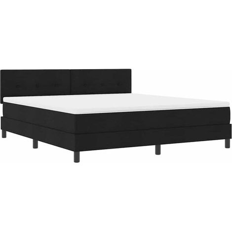 Matelas à ressorts avec sommier intégré et éclairage LED, noir, 180 x 200 cm, revêtement en tissu. (1/5)