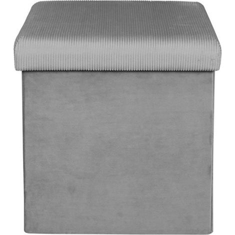 Pouf & Coffre de Rangement "Giulia" 38cm Gris (1/3)