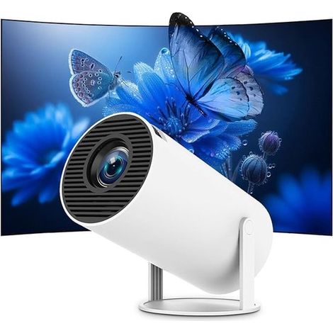 Mini proiettore portatile con supporto 4K, sistema Android e correzione automatica dell'immagine. (1/5)
