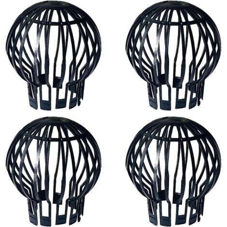 Filtres à gouttière, 4 pièces Crapaudine, protege gouttiere, Fabriqué en plastique, durable, antirouille, drainage lisse, adapté pour gouttière, drainage de toit (noir, 5,7 x 4,9 x 1,7cm) (1/5)