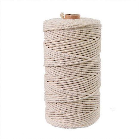 Corde naturelle de 3 mm, 100 m, idéale pour la confection de supports à plantes et d'emballages cadeaux. (1/5)