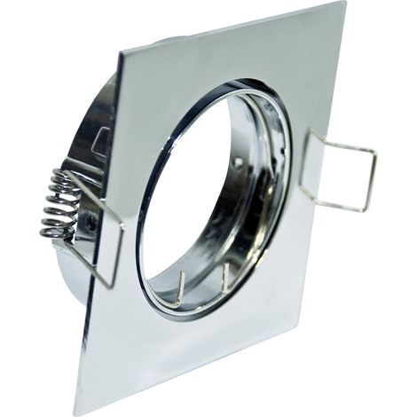 Faretto Incasso Fun Orientabile Quadrato Alluminio Cromo 1 Luce Gu10 8,4X8,4Cm