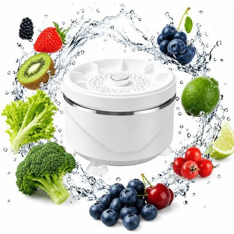 Nettoyeur de pesticides - Nettoyeur portable de fruits et légumes - Vortex puissant 15 W - 4 réglages - Lave-légumes sans fil - Purificateur de fruits et légumes - 3600 mAh - Purification au titane - (1/5)