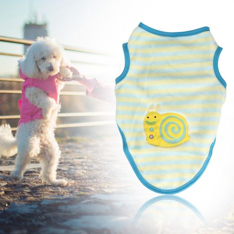 Pull d'hiver respirant et chaud pour chien et chat (taille S, motif escargot bleu et jaune) (1/5)