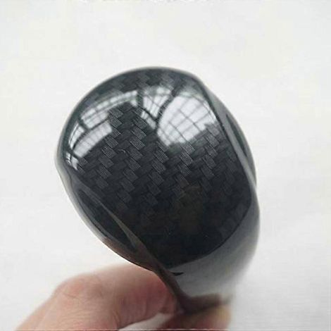 Embellecedor de pomo de palanca de cambios con estampado de fibra de carbono estilo deportivo para Mazda 2 3 6 CX-3 CX-5 (1/4)