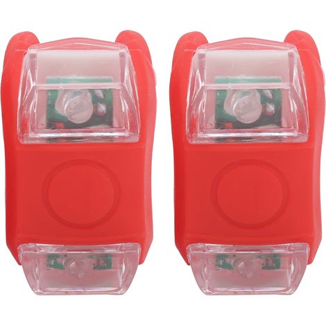 2pcs Feux LED Vélo Avant Arrière Sécurité Avertissement Lampe Colorée 3 Modes Éclairage Équipement Cyclisme Imperméable Rouge (1/5)