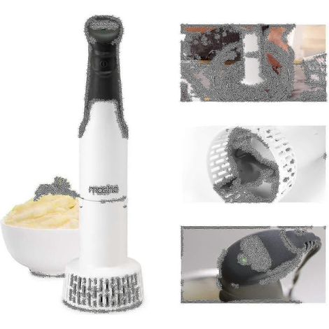 Presse-purée électrique, mixeur plongeant, outil multifonction 3 en 1 : mélange, purée, fouette  Mixeur plongeant  Idéal pour les aliments pour bébés, les légumes et les pommes de terre (1/4)