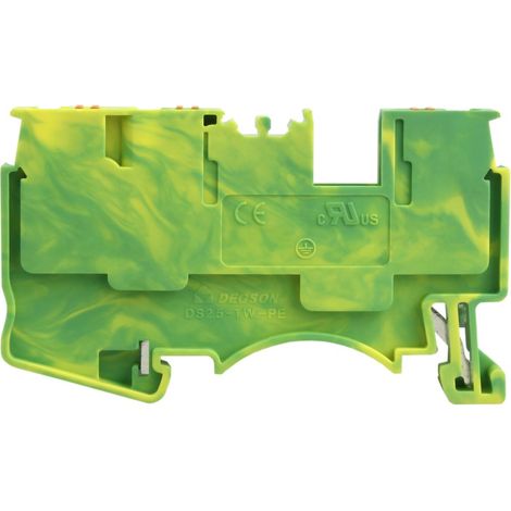 Connettore a innesto rapido per barra collettiva PE, 2,5 mm², 3 fili, 1 pin, colore giallo-verde. (1/4)