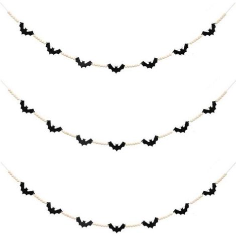Guirlande de perles chauve-souris en bois pour Halloween - Décoration d'Halloween (1/5)