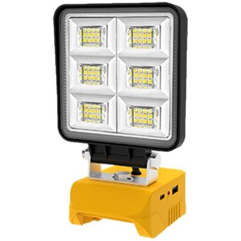 Lampe de travail LED rechargeable 48W, 5200 lm, portable, pour ateliers, camping, réparations automobiles et chantiers de construction (batterie non incluse). (1/4)