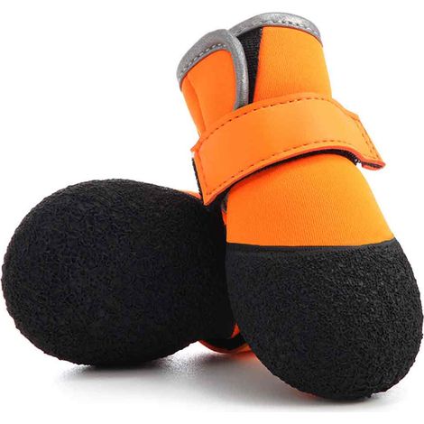 4 paires chaussures pour chien, antidérapantes et imperméables, semelles en caoutchouc robustes, pour neige hivernale et surfaces chaudes d'été (1/5)