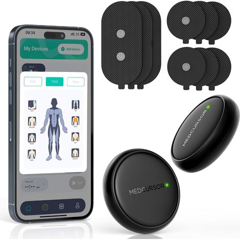 Stimulateur Musculaire à Unité TENS - Appareil EMS sans Fil 3-en-1 à Double Canal avec Application et Mémoire, 25 Niveaux d'Intensité, 8 Zones Ciblées, pour Soulager les Douleurs Dorsales (1/5)