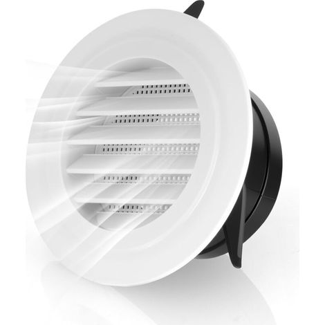 Grille de ventilation de plafond en ABS de 4,7 pouces, adaptée au salon, à la salle de bain, à la cuisine, persienne inclinée, ouverture de 75 mm (1/5)