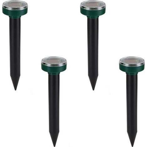 Répulsif taupe solaire 4-Pack Répulsif taupe ultrasonique Chasse taupe solaire intelligente Combine les sons et le chargeur solaire étanche pour le jardin extérieur (1/5)